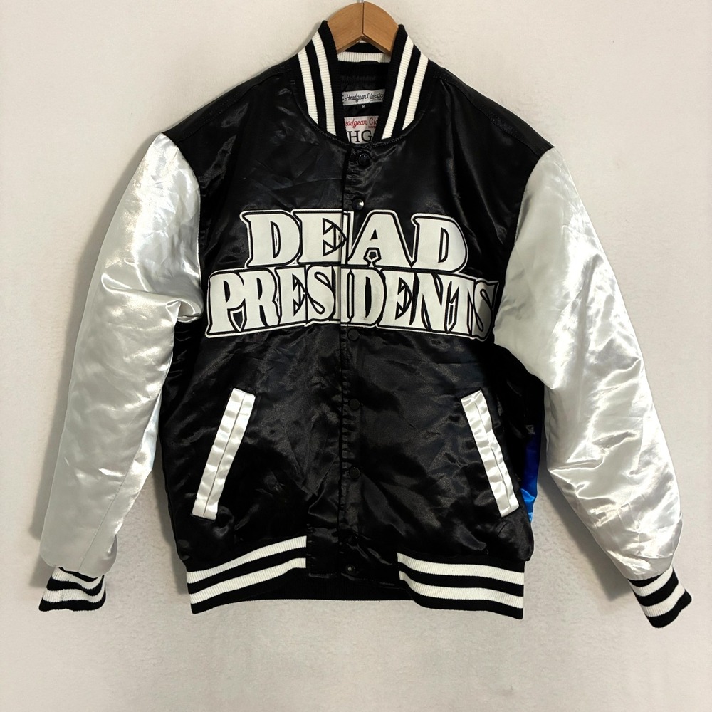 Headgear Classics Dead Presidents Satin Bomber Jacket Mens M Street‎ Hip Hop
